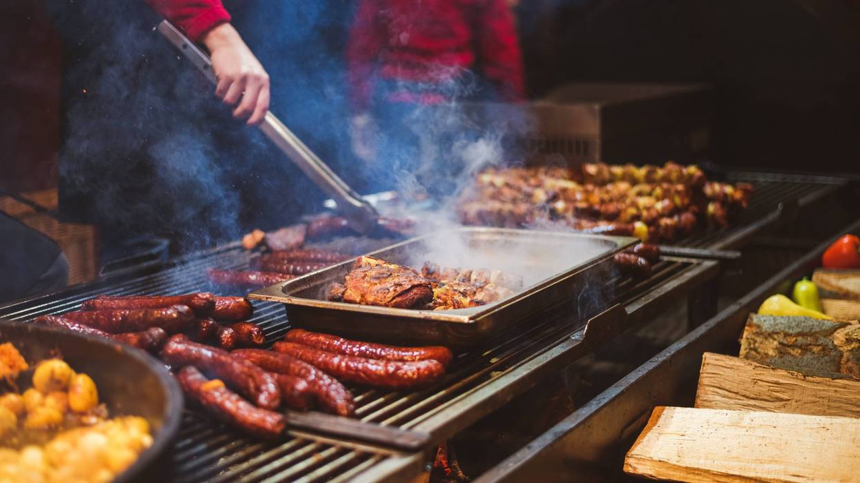 Polish food on a grill