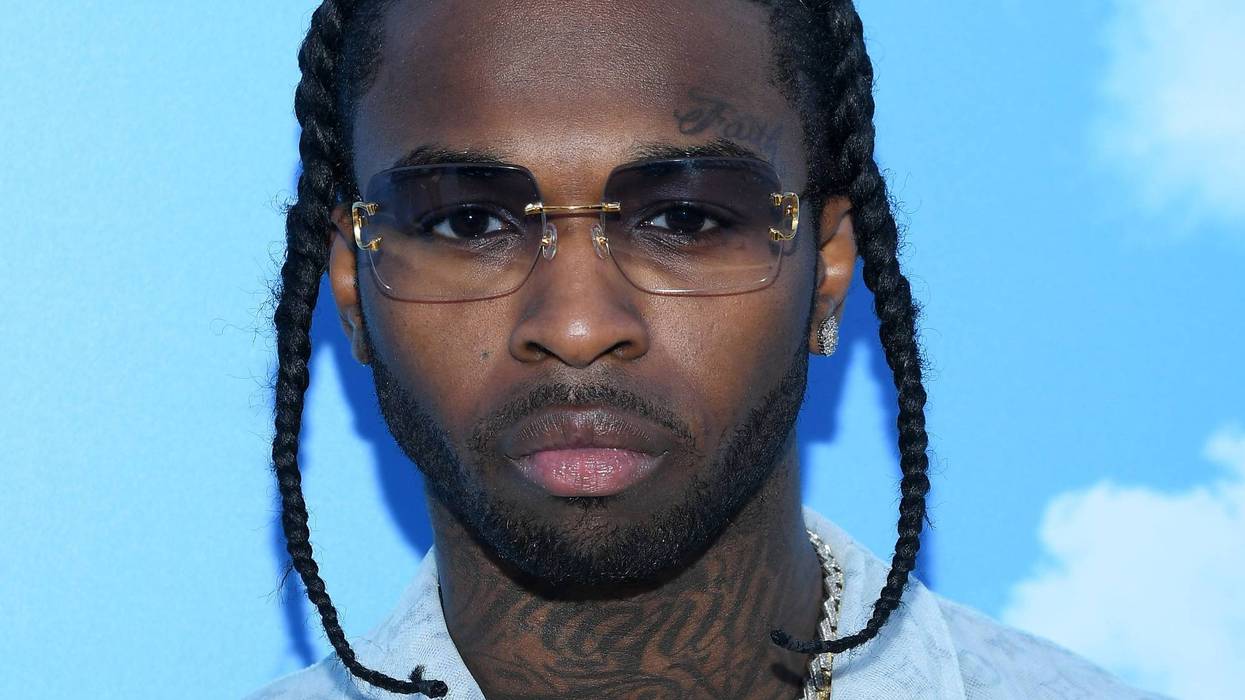 Pop Smoke attends the Louis Vuitton Menswear Fall/Winter 2020-2021 show as part of Paris Fashion Week on January 16, 2020 in Paris, France.