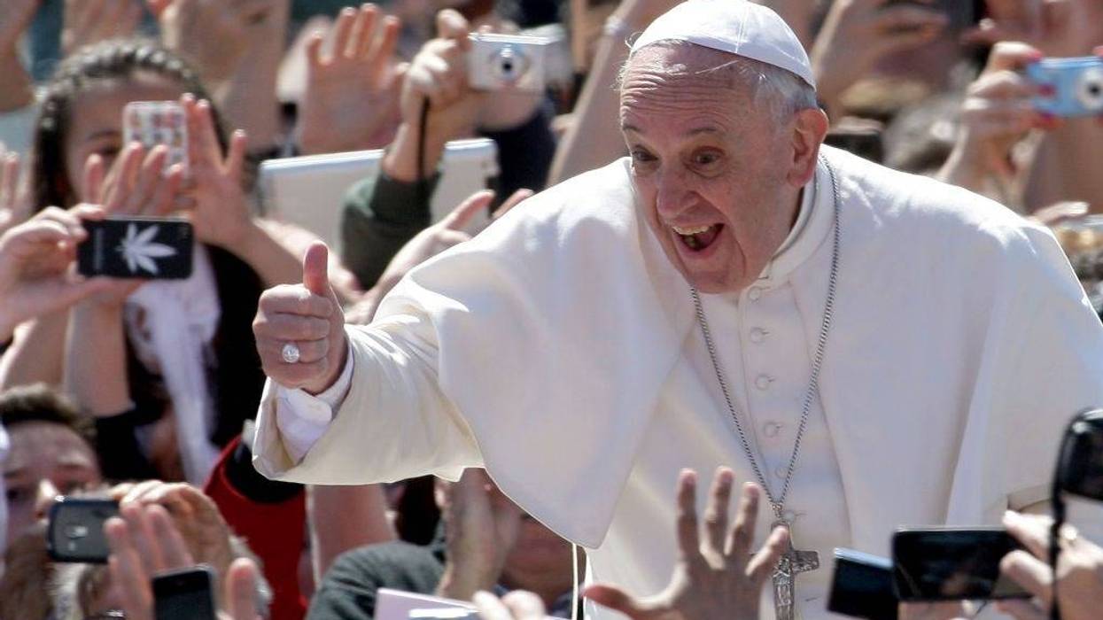 Pope Francis among crowd