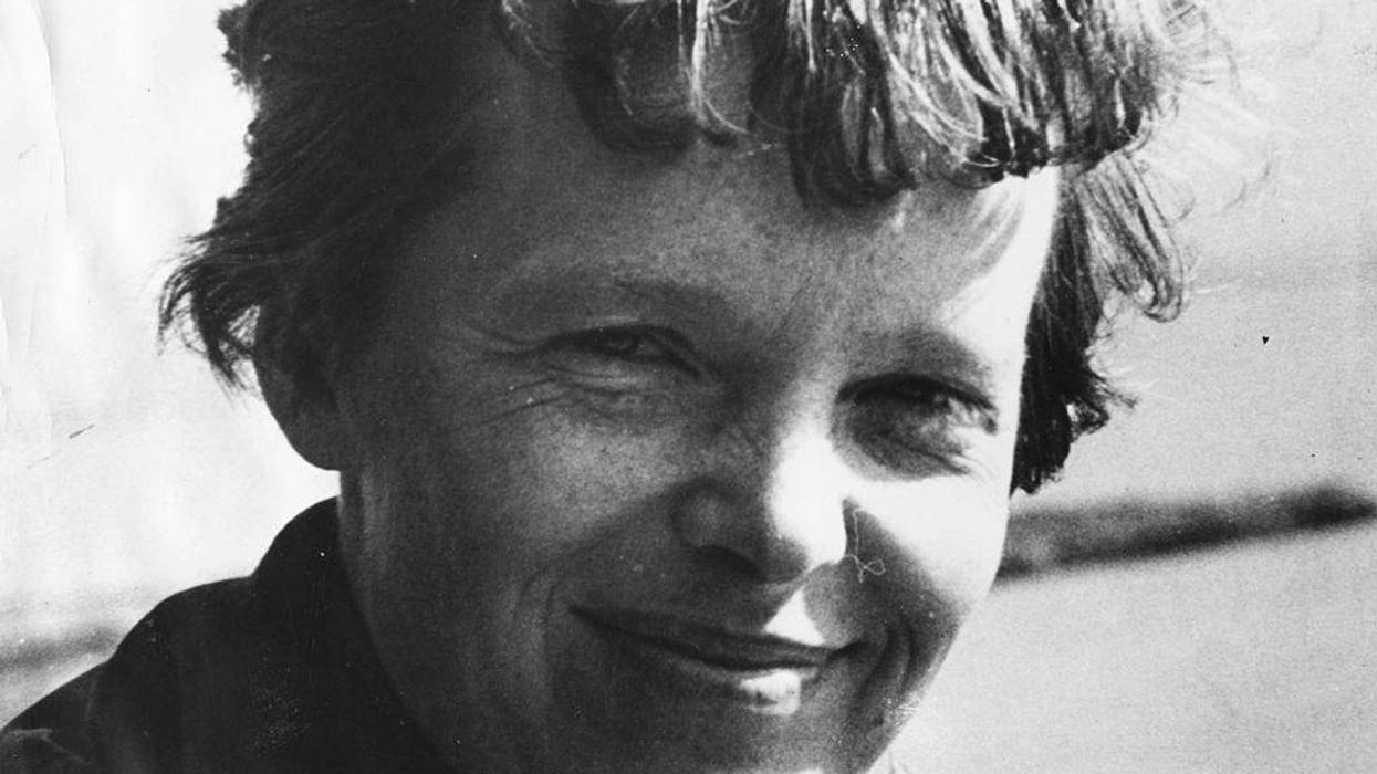 Portrait American pilot Amelia Earhart, circa 1935.