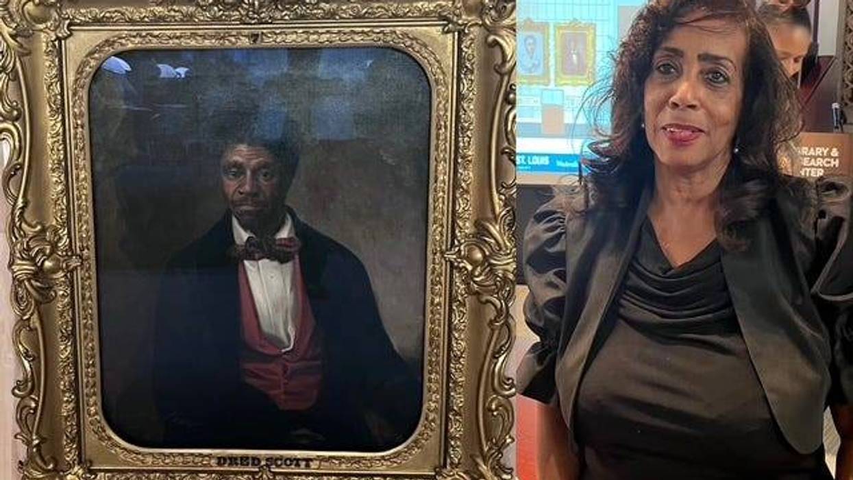 Portrait of Dred Scott and his great-great-granddaughter, Lynn Jackson