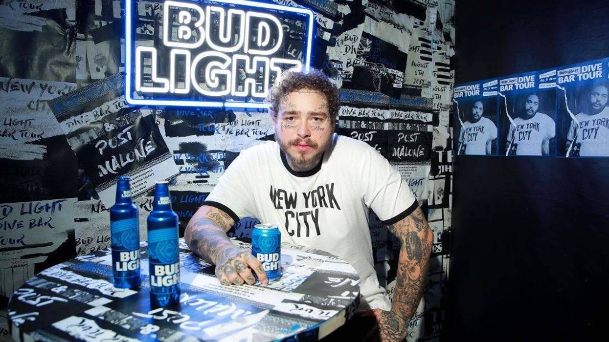Post Malone with a Bud Light