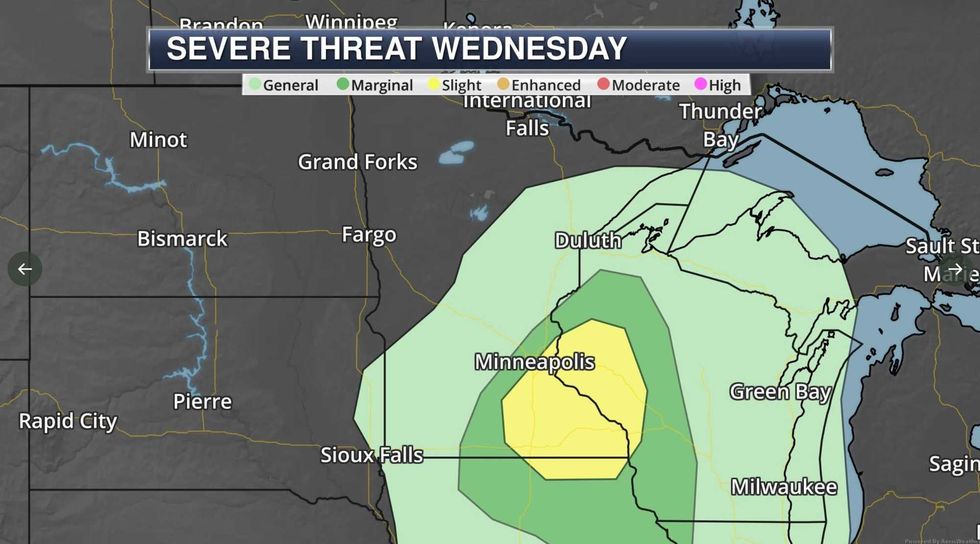 Potential for Hail and Damaging Winds.