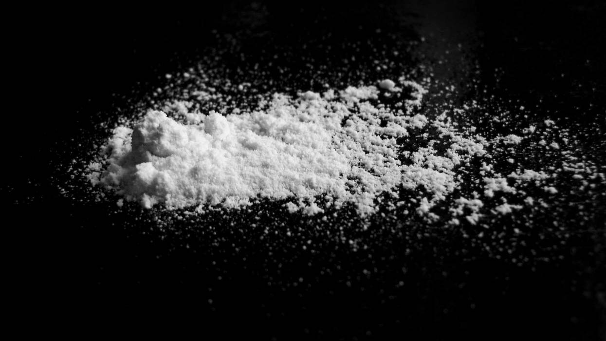 Powder on a black background.
