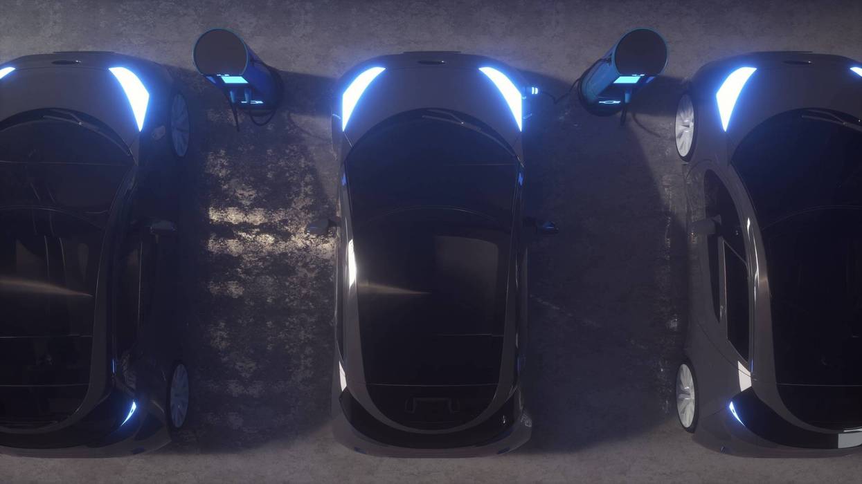 Power supply for electric car charging. Electric cars charging station.