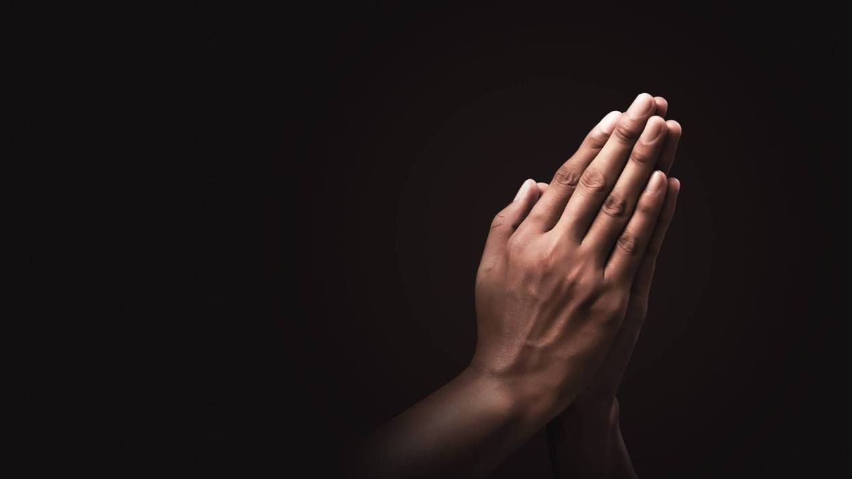 Praying hands with faith in religion and belief in God