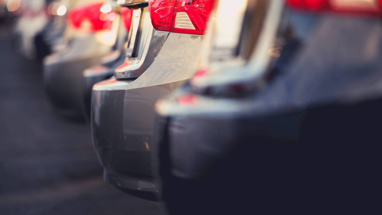 Pre Owned Cars For Sale on Car Dealer Lot. Closeup Photo. Automotive Industry Concept.