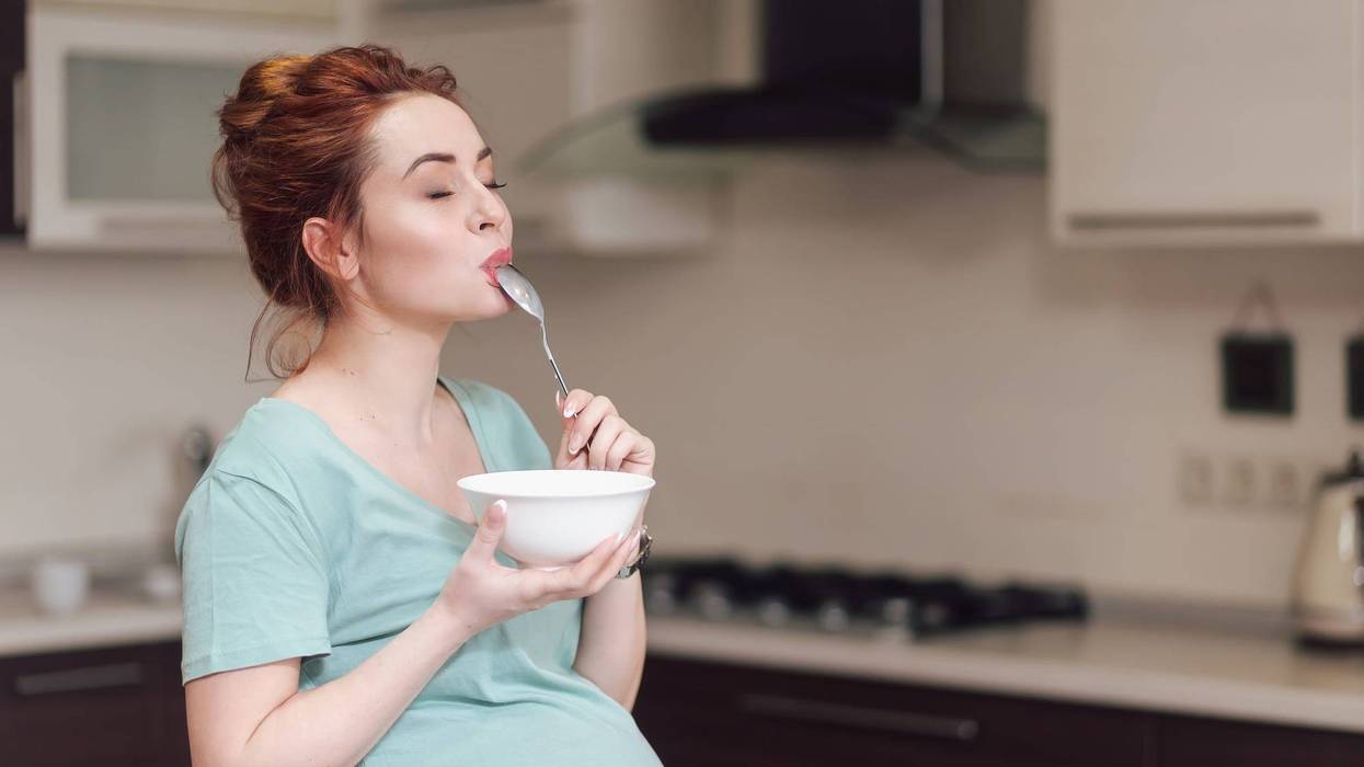 Pregnant Woman Eating