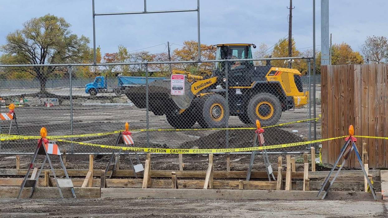 Preparations were underway in Chicago's Brighton Park neighborhood for a winterized tent camp intended to house, potentially, thousands of arriving asylum seekers.