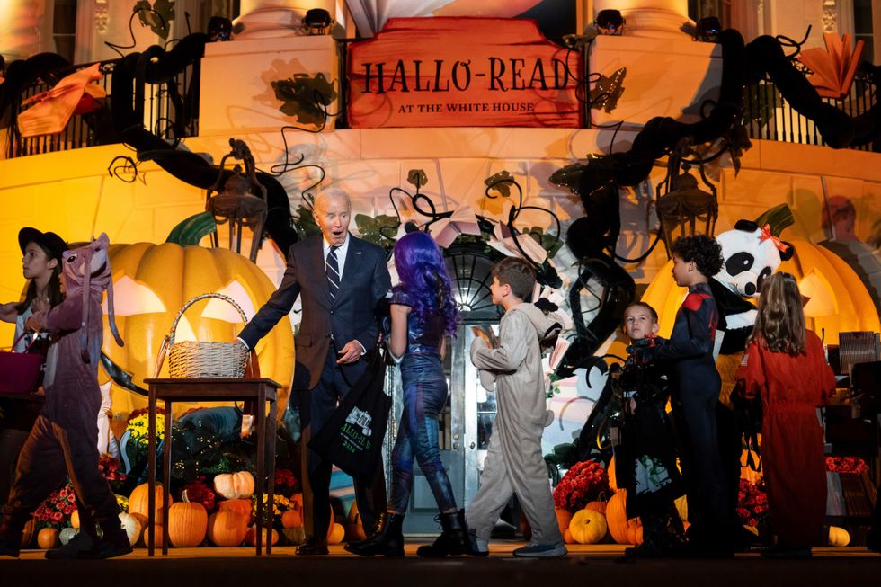 President Biden hands out candy to trick-or-treaters