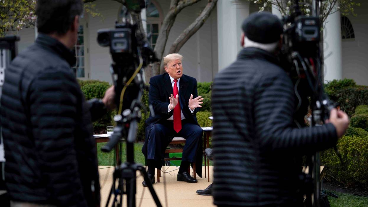 President Donald Trump as he participates in a Fox News Virtual Town Hall with Anchor Bill Hemmer, in the Rose Garden of the White House Tuesday, March, 24, 2020.