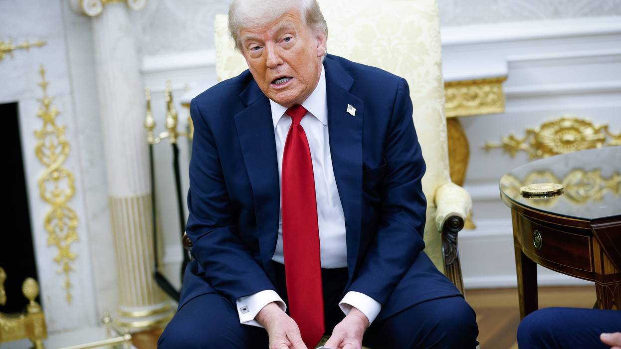 President Donald Trump speaking from the Oval Office