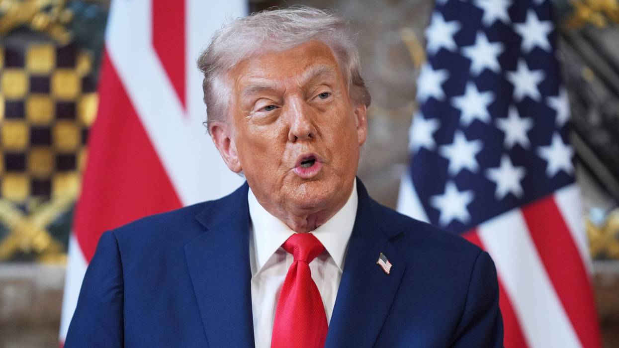 President Donald Trump speaks during a joint press conference with Britain's Prime Minister Keir Starmer at Chequers near Aylesbury, England, Thursday, Sept. 18, 2025.