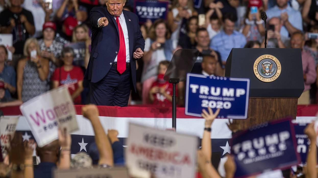 President Donald Trump speaks during a Keep America Great rally on July 17, 2019 in Greenville, North Carolina.