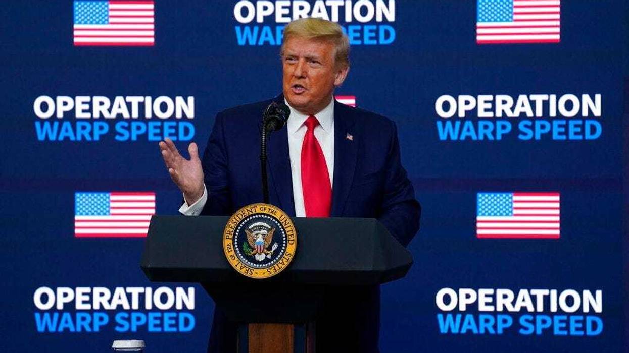 President Donald Trump speaks during an "Operation Warp Speed Vaccine Summit" on the White House complex, Tuesday, Dec. 8, 2020, in Washington. (AP Photo/Evan Vucci)