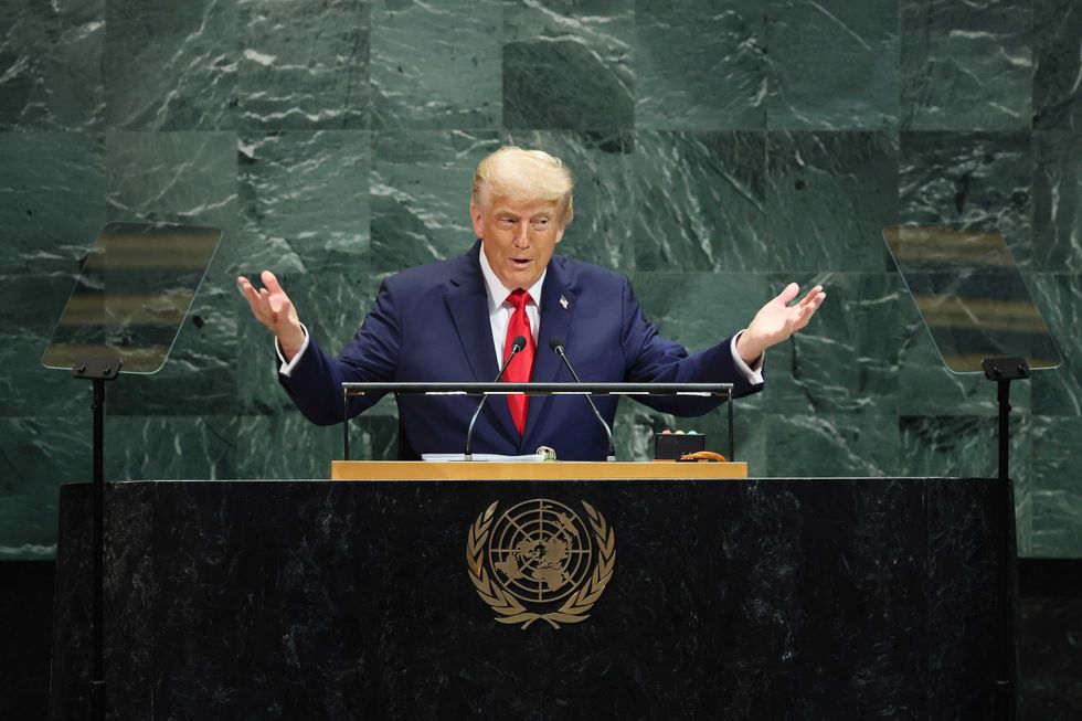 President Donald Trump speaks during the United Nations General Assembly (UNGA) at the United Nations headquarters on September 23, 2025