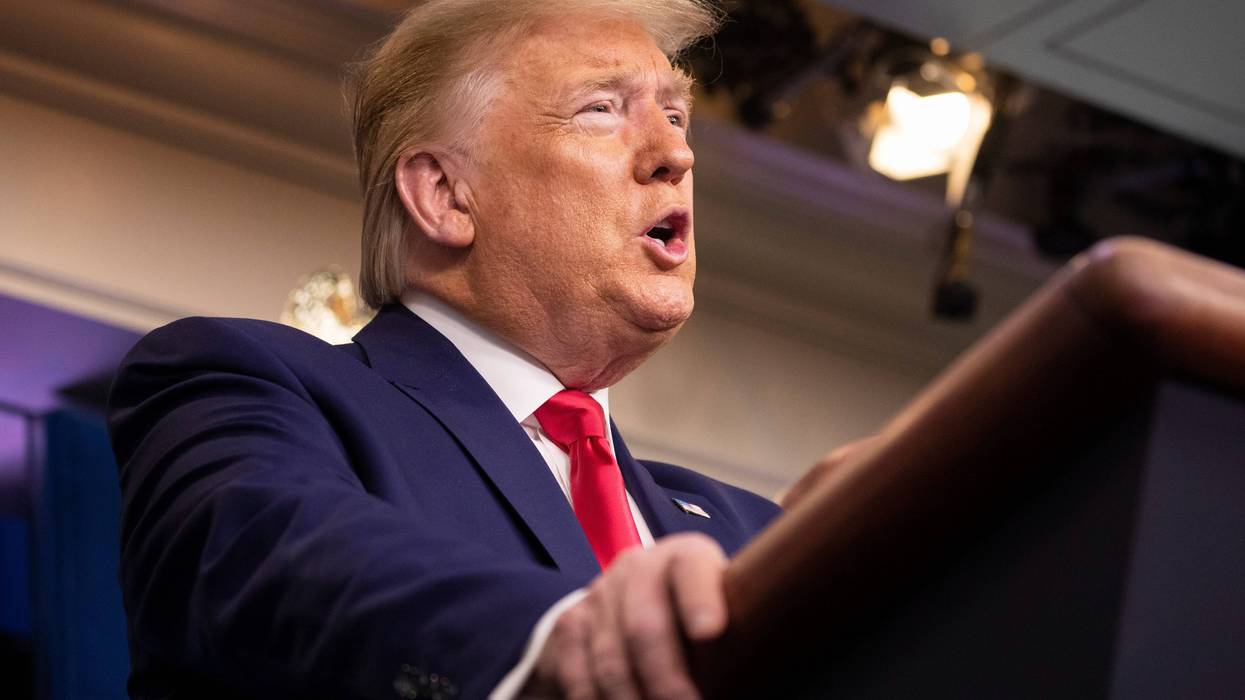 President Donald Trump speaks in the press briefing room at the White House, Saturday, Feb. 29, 2020, in Washington