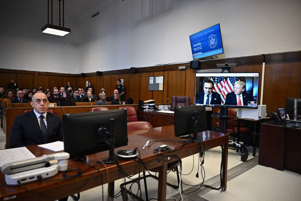 President-elect Donald Trump appears remotely for a sentencing hearing in front of New York State Judge Juan Merchan at New York Criminal Court on January 10, 2025