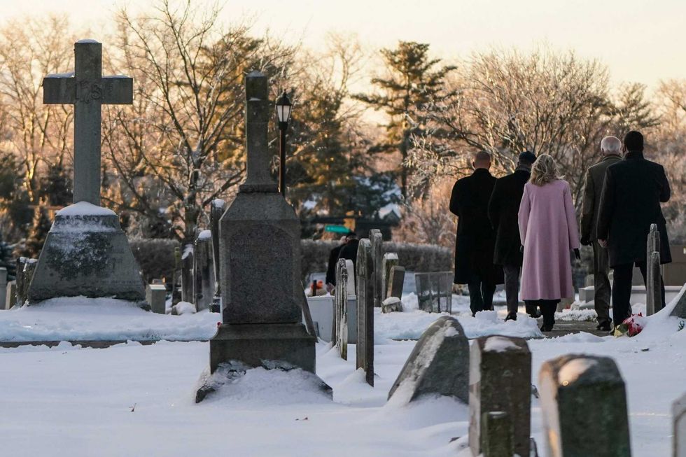 President-elect Joe Biden departs after a church service with Dr. Jill Biden at St. Joseph on the Brandywine on December 18, 2020 in Wilmington, Delaware.