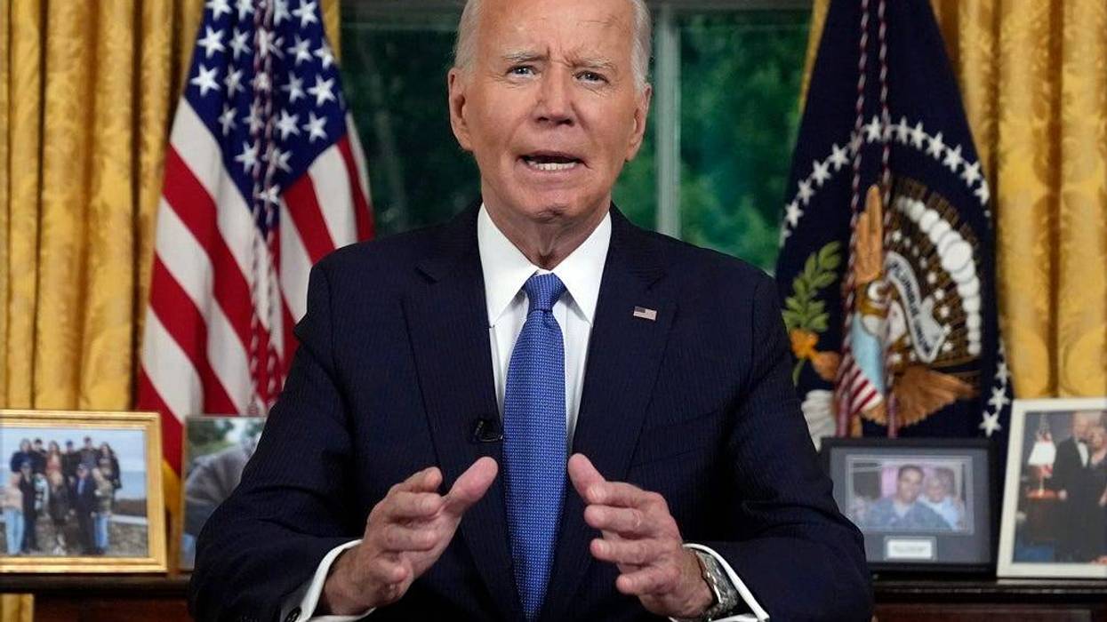 President Joe Biden addresses the nation from the Oval Office of the White House in Washington, Wednesday, July 24, 2024.