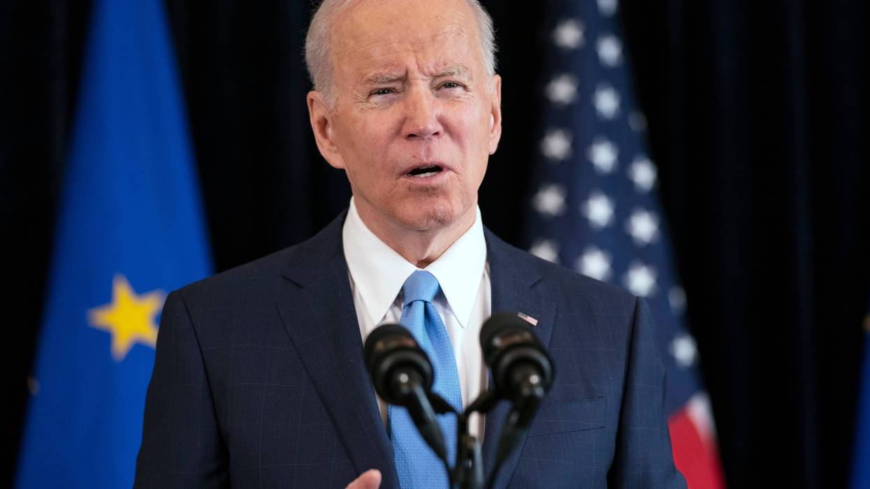 President Joe Biden delivers a statement with European Commission President Ursula von der Leyen about the Russian invasion of Ukraine, at the U.S. Mission in Brussels, Friday, March 25, 2022, in Brussels.