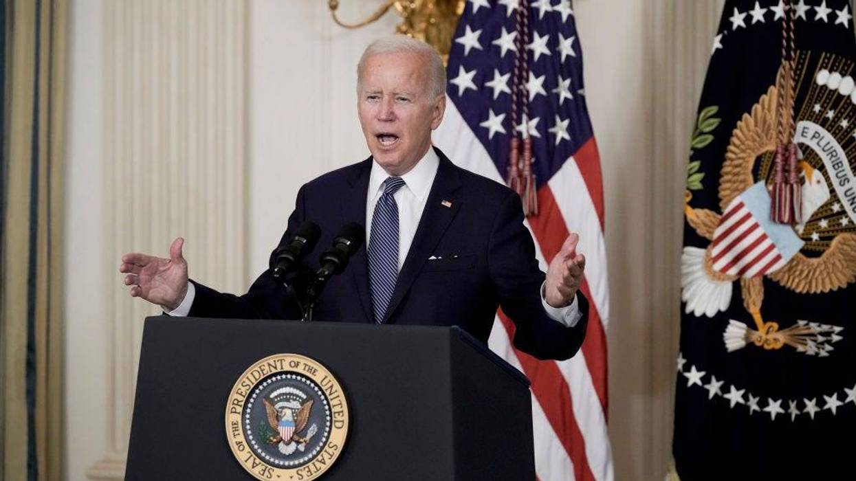 President Joe Biden delivers remarks before signing The Inflation Reduction Act in the State Dining Room of the White House August 16, 2022 in Washington, DC.