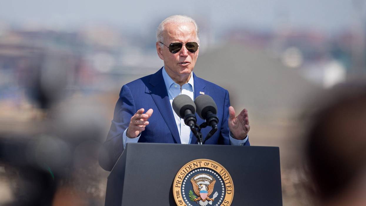 President Joe Biden delivers remarks on climate change and clean energy at Brayton Point Power Station on July 20, 2022 in Somerset, Massachusetts.