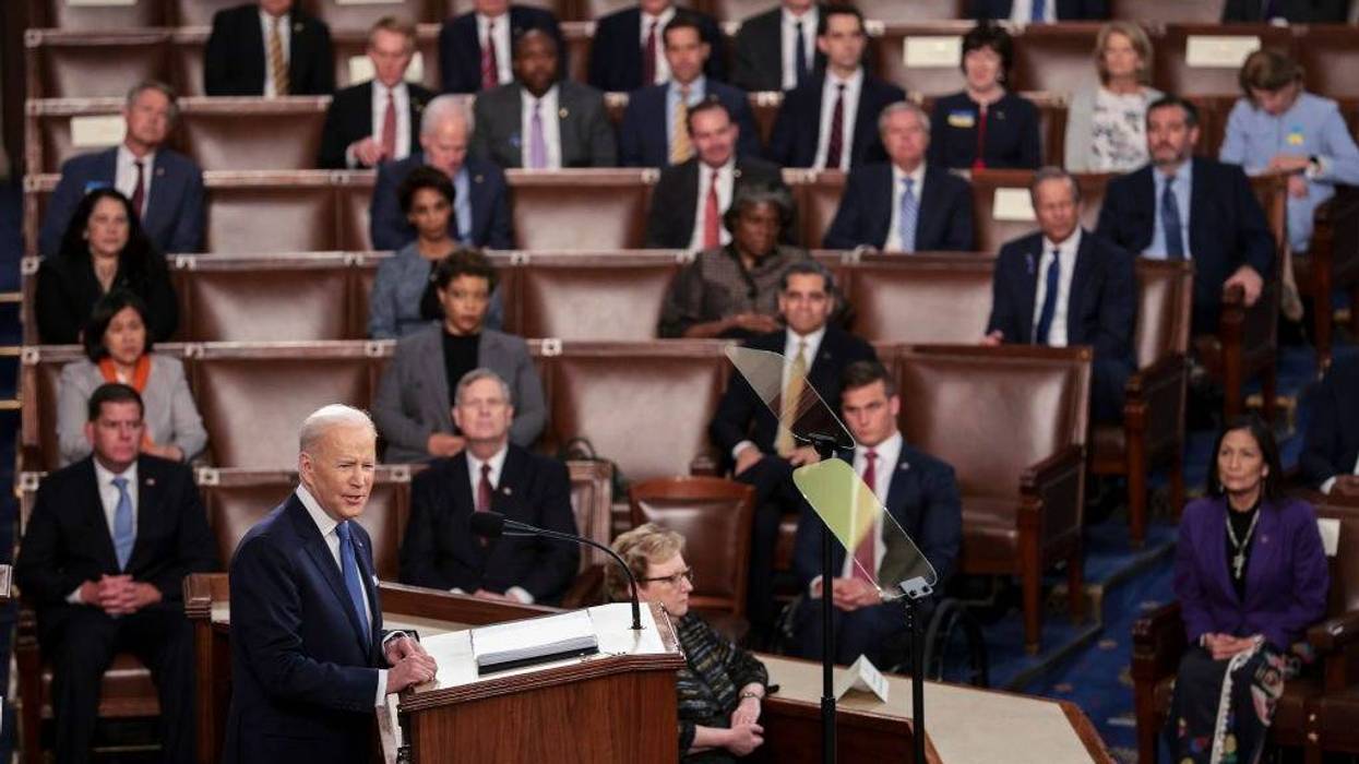 President Joe Biden delivers the State of the Union address during a joint session of Congress in the U.S. Capitol's House Chamber March 01, 2022 in Washington, DC.