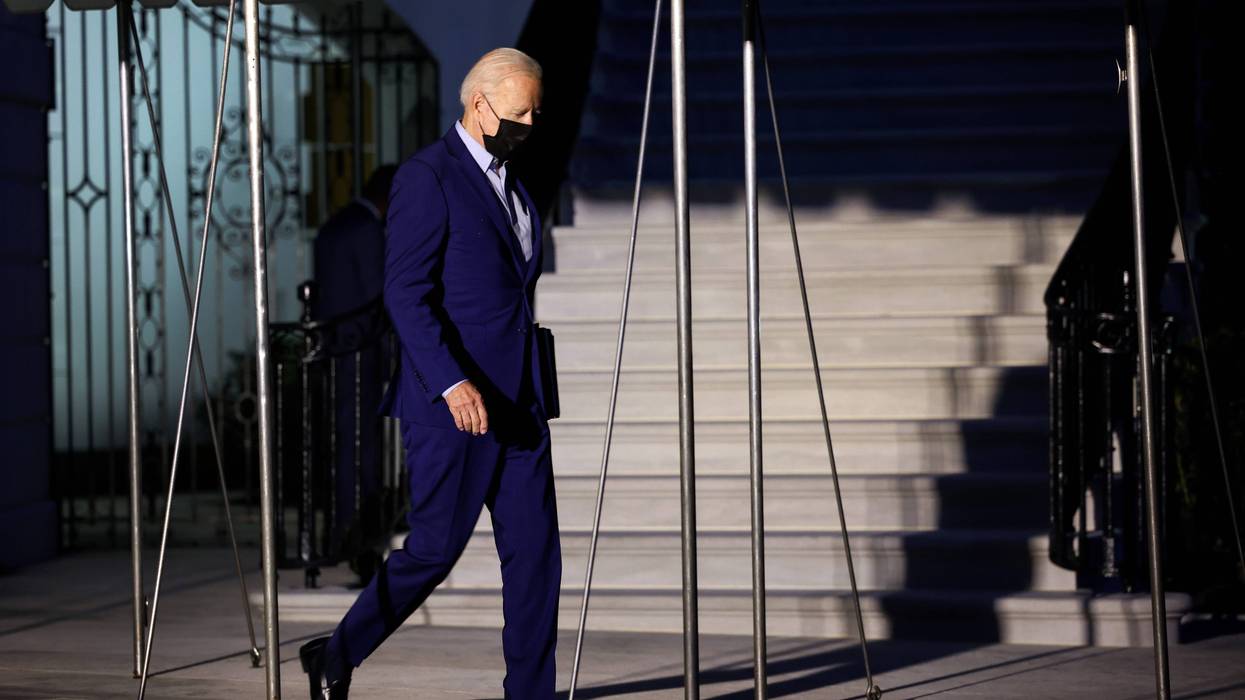 President Joe Biden departs the White House for New York on September 10, 2021 in Washington, DC.