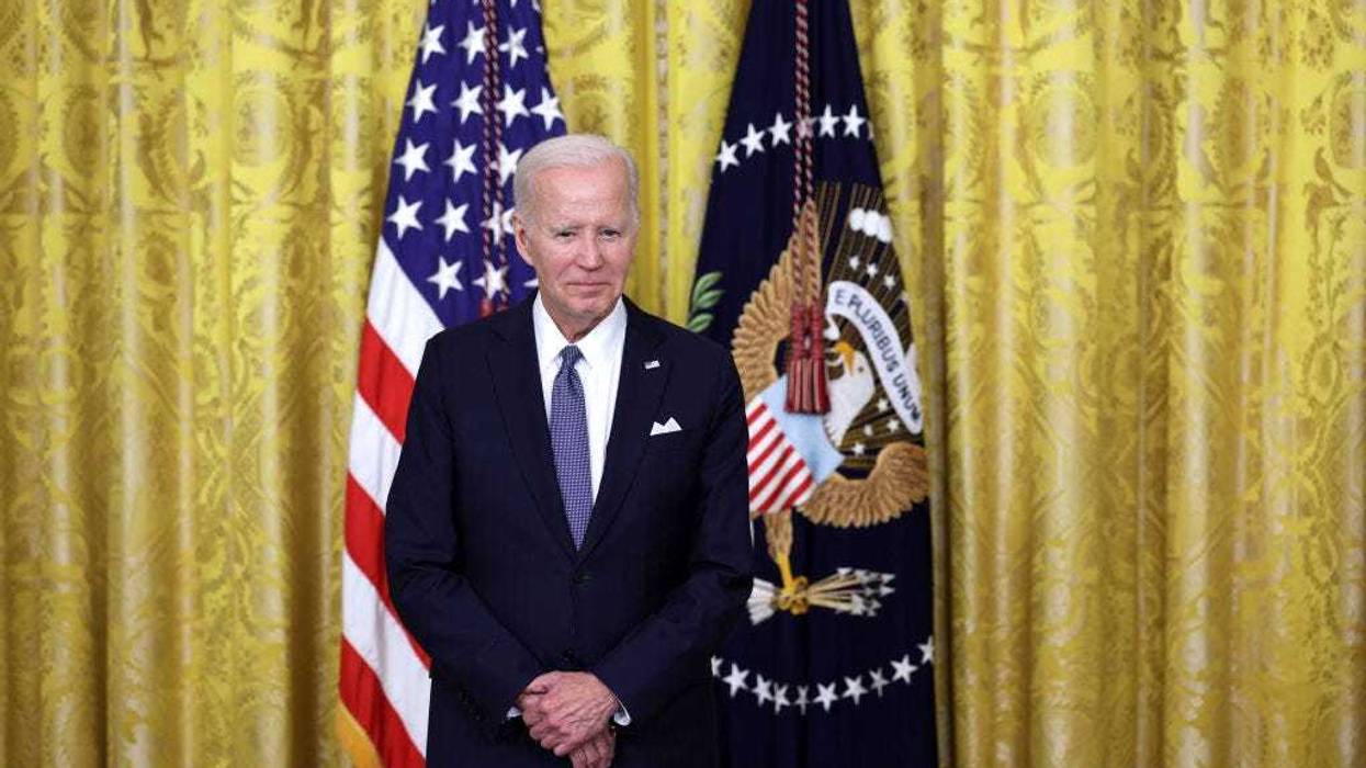 President Joe Biden listens during a Chiefs of Mission reception at the East Room of the White House on June 13, 2023 in Washington, DC.