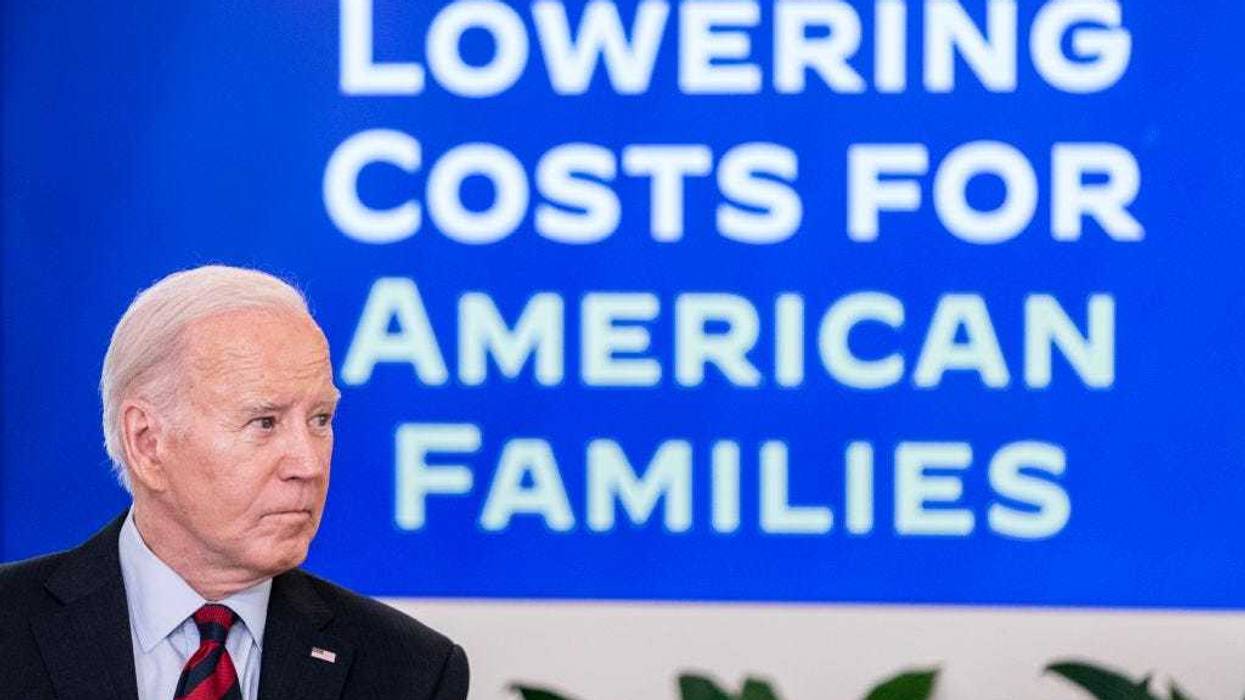President Joe Biden listens to remarks during a meeting with his Competition Council in the State Dining Room of the White House on March 5, 2024 in Washington, DC. Biden announced new economic measures during the meeting.