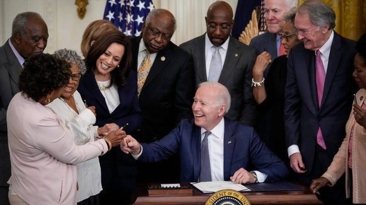 President Joe Biden signs the Juneteenth National Independence Day Act into law