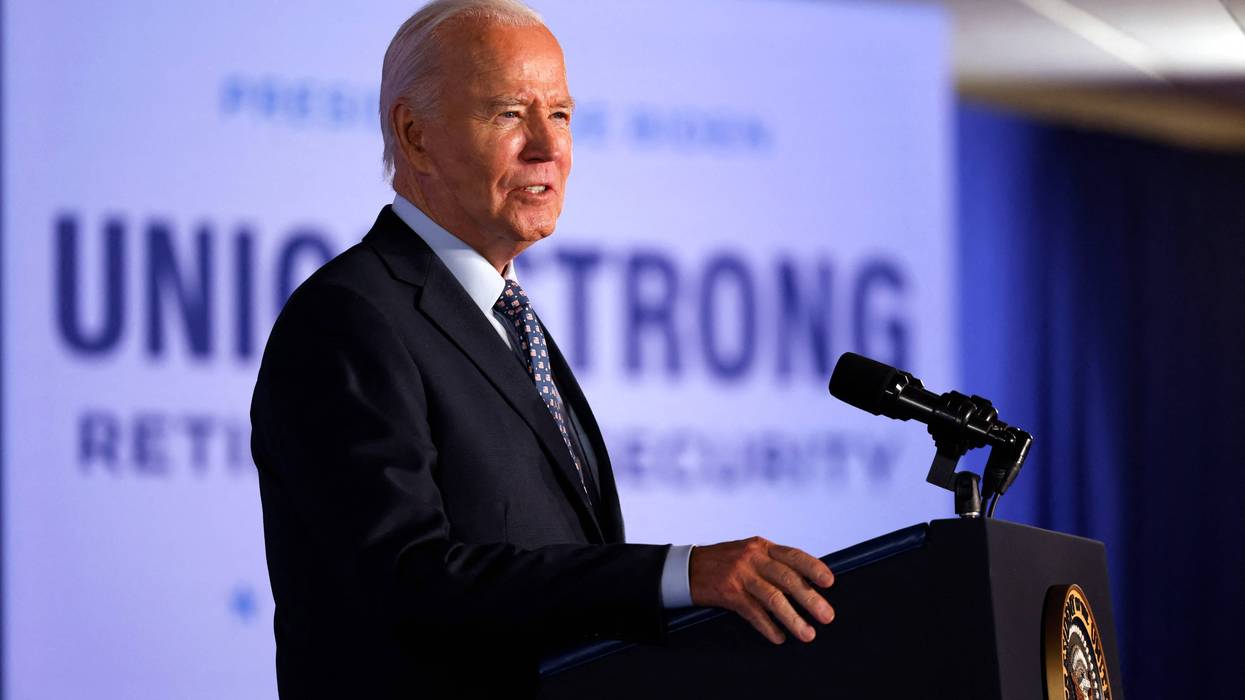 President Joe Biden speaks about his Administration's support for unions at Sprinkler Fitters Local Union 692 in Philadelphia, Pennsylvania, November 1, 2024.