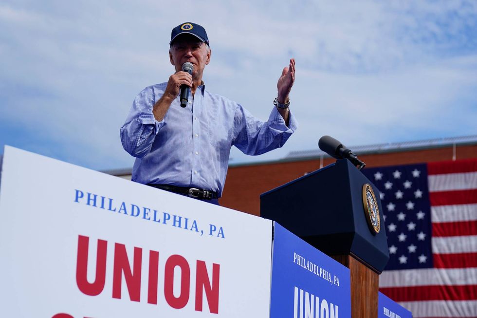President Joe Biden speaks during a Labor Day event at the Sheet Metal Workers Local 19, in Philadelphia, Monday, Sept. 4, 2023.