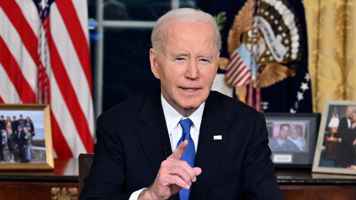 President Joe Biden speaks from the Oval Office of the White House as he gives his farewell address on Jan. 15, 2025, in Washington.