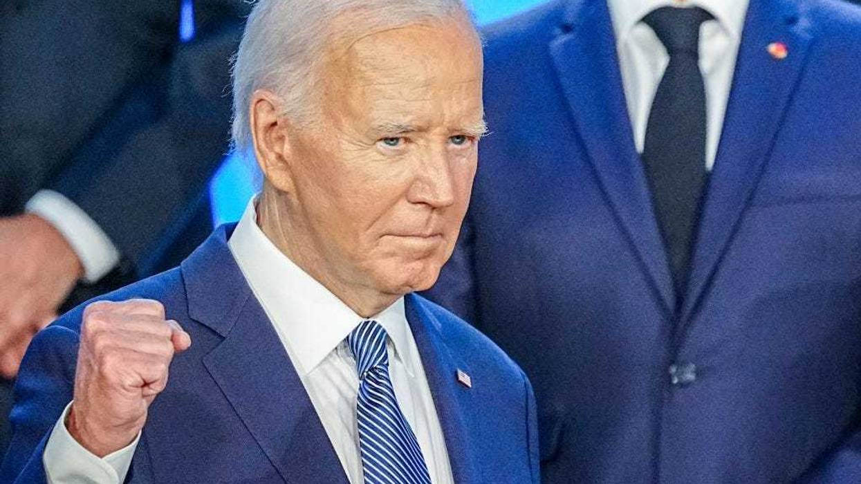President Joe Biden stands for a group photo with other heads of state at the NATO summit on June 10, 2024.