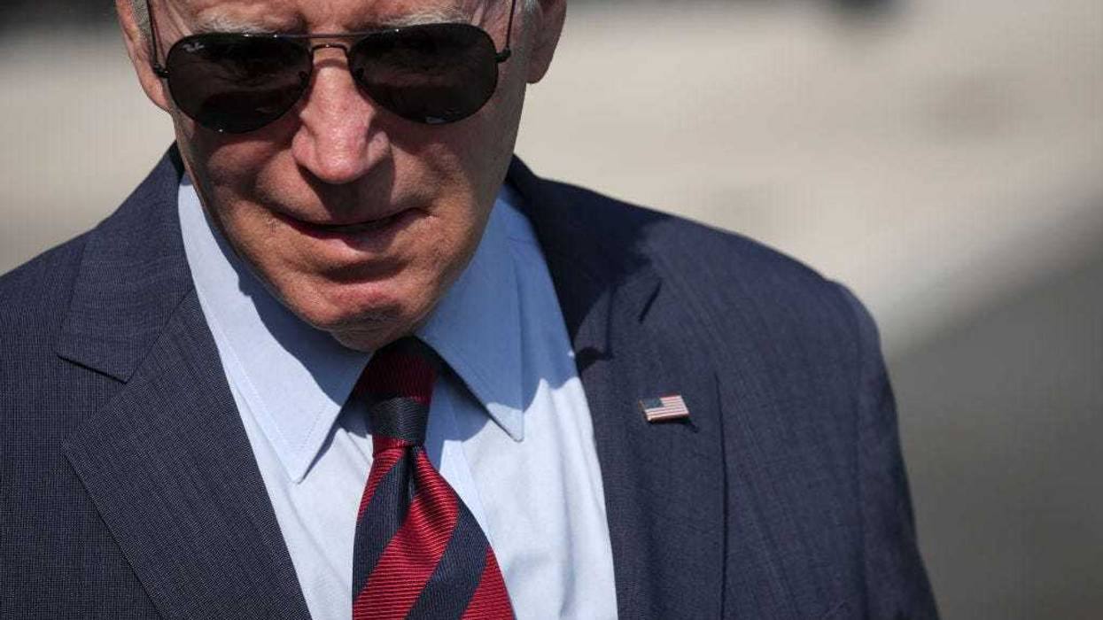 President Joe Biden talks with reporters while departing the White House on May 31, 2023 in Washington, DC. Biden is scheduled to travel to Colorado to attend the U.S. Air Force Academy commencement ceremonies taking place tomorrow. (Photo by Win McNamee/Getty Images)