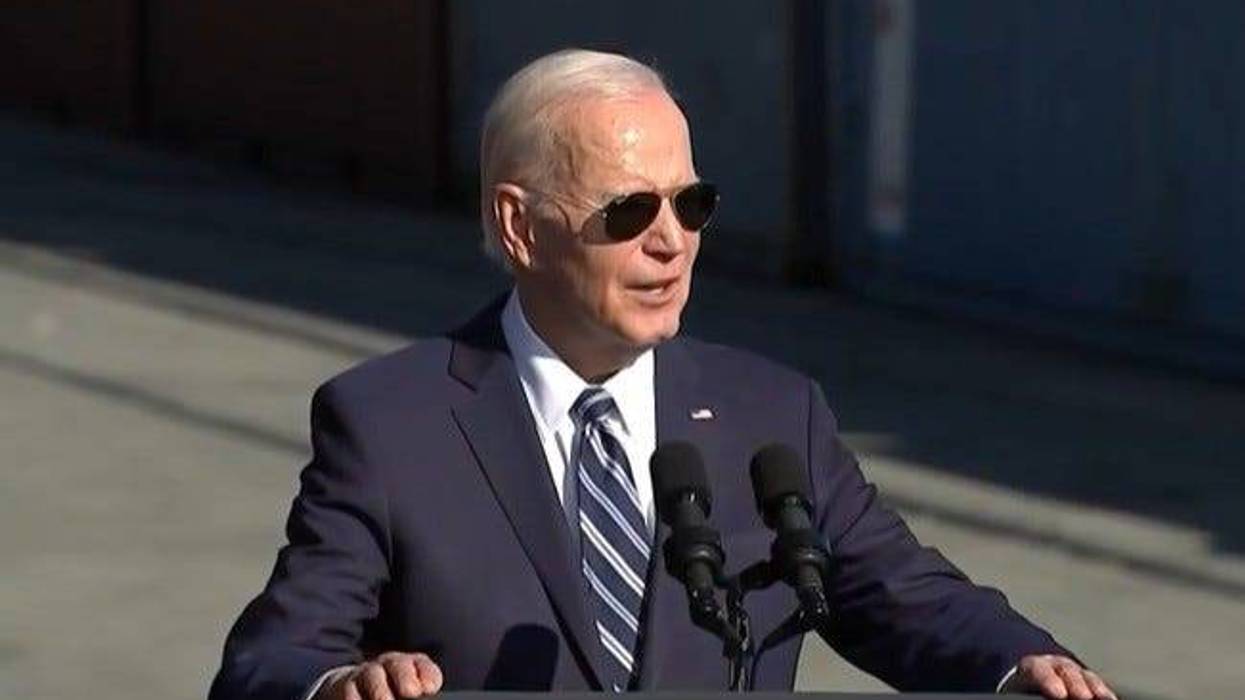President Joe Biden visits the Tioga Marine Terminal in Port Richmond, Philadelphia on Oct. 13, 2023.