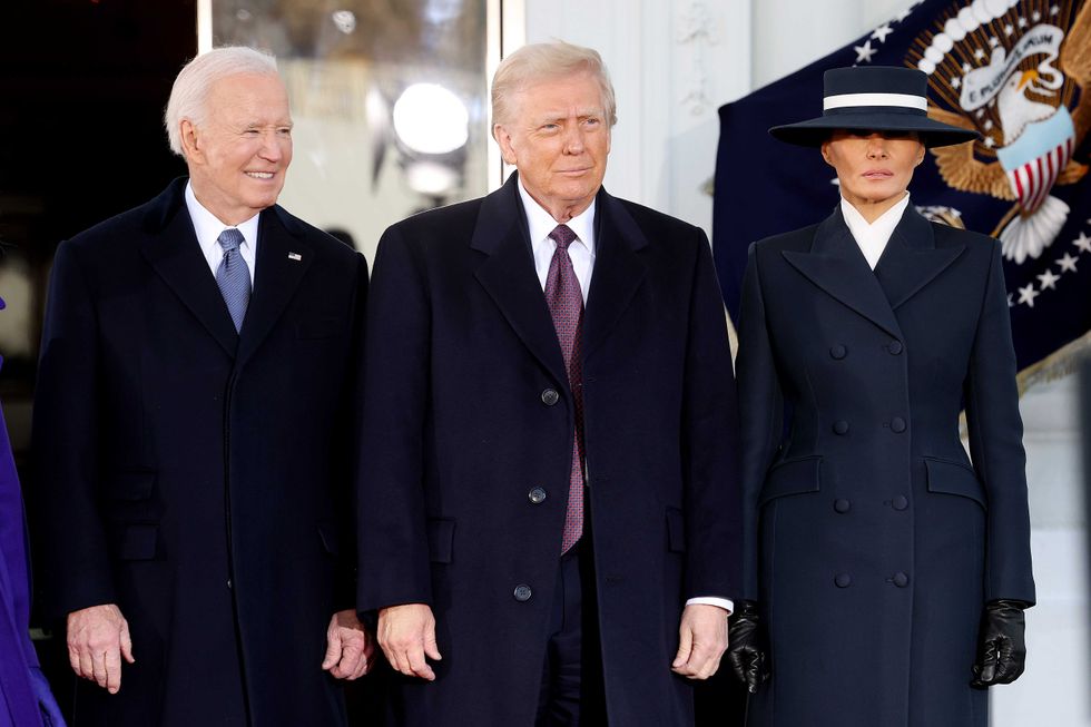 President Joe Biden welcomes U.S. President-elect Donald Trump and Melania Trump to the White House ahead of his inauguration on January 20, 2025 in Washington, DC. Donald Trump takes office for his second term as the 47th president of the United States. (Photo by Win McNamee/Getty Images