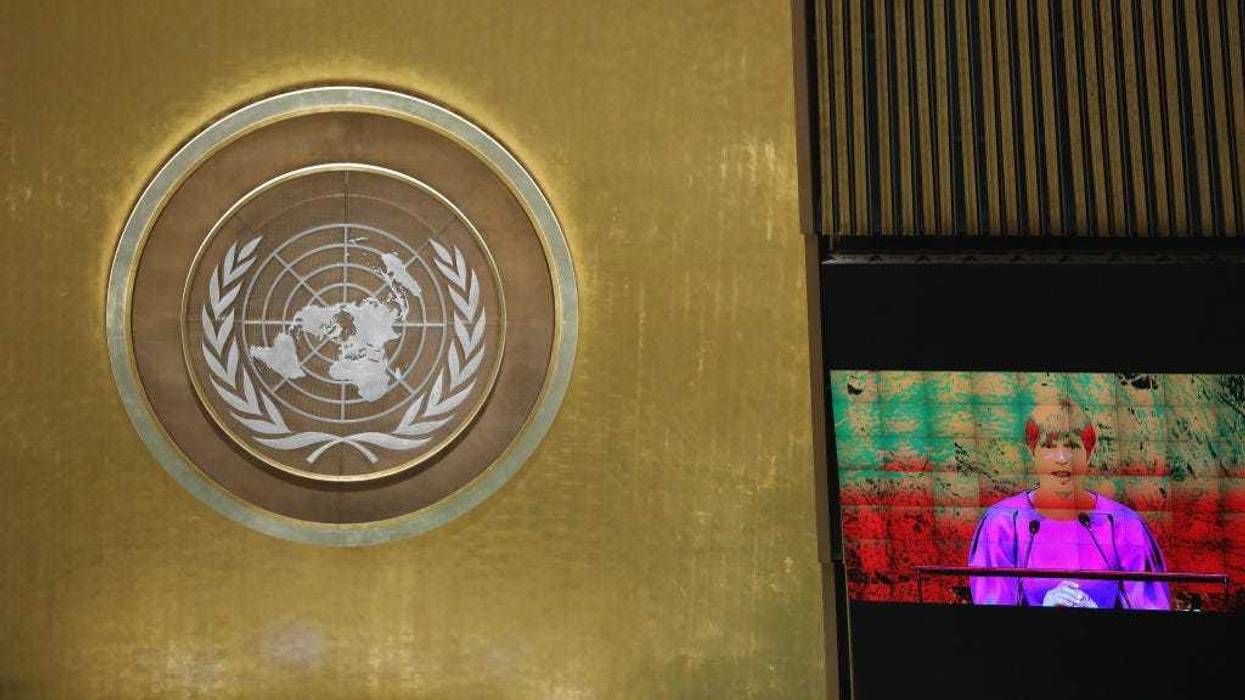 President of Estonia Kersti Kaljulaid addresses the United Nations General Assembly on September 26, 2018 in New York City. World leaders are gathered for the 73rd annual meeting at the UN headquarters in Manhattan. (Photo by John Moore/Getty Images)