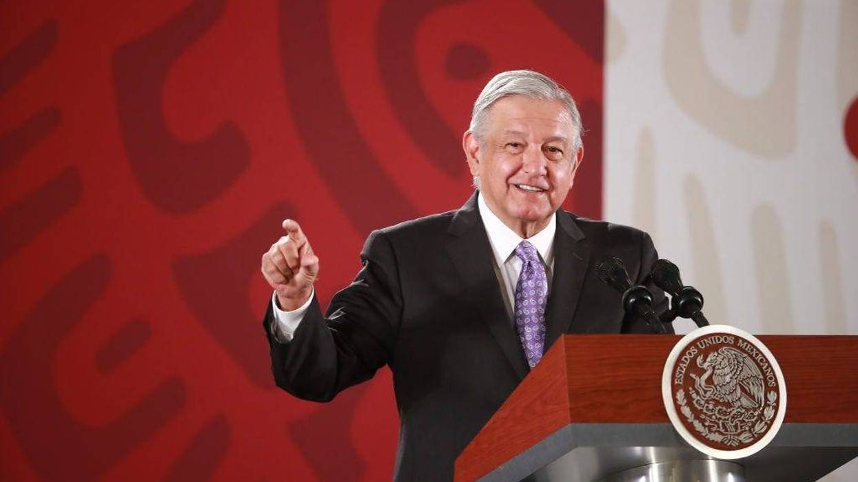 President of Mexico Andres Manuel Lopez Obrador speaks with the press