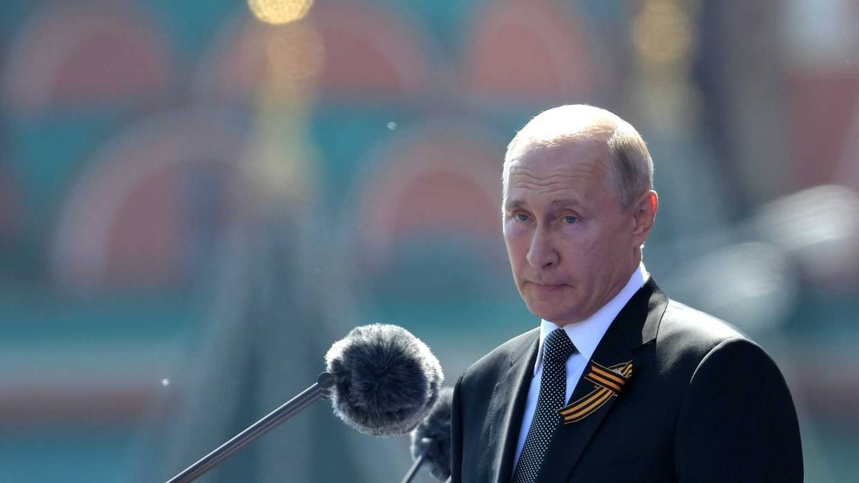 President of Russia and Commander-in-Chief of the Armed Forces Vladimir Putin makes a speech in Red Square during a Victory Day military parade marking the 75th anniversary of the victory in World War II, on June 24, 2020 in Moscow, Russia.