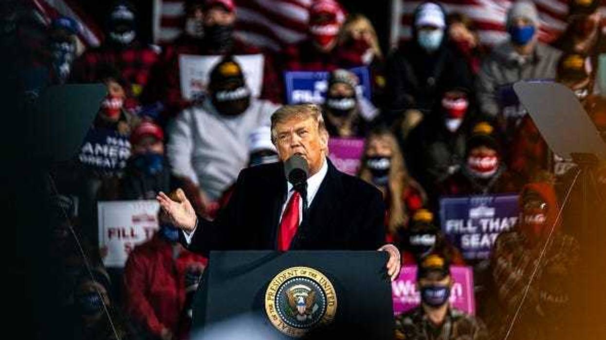 President Trump at a campaign rally in Duluth on Wednesday