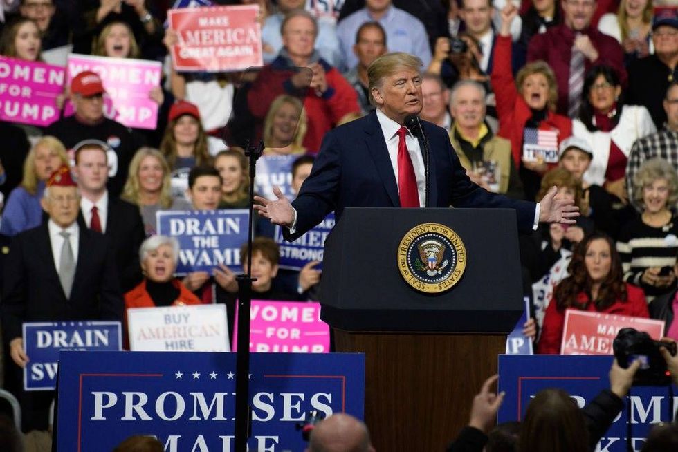 President Trump Holds Rally Touting Tax Cuts And Steel Tariffs Near Pittsburgh