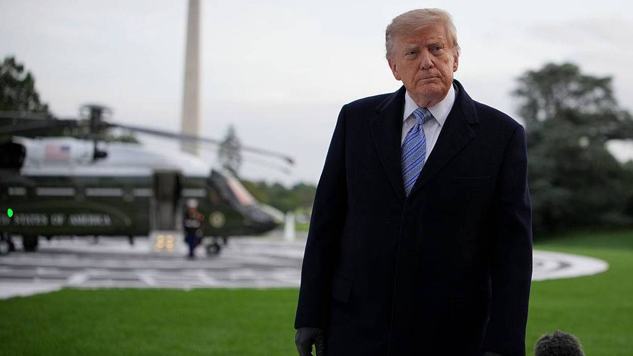 President Trump Travels To Joint Base Andrews From The White House For Xi Arrival