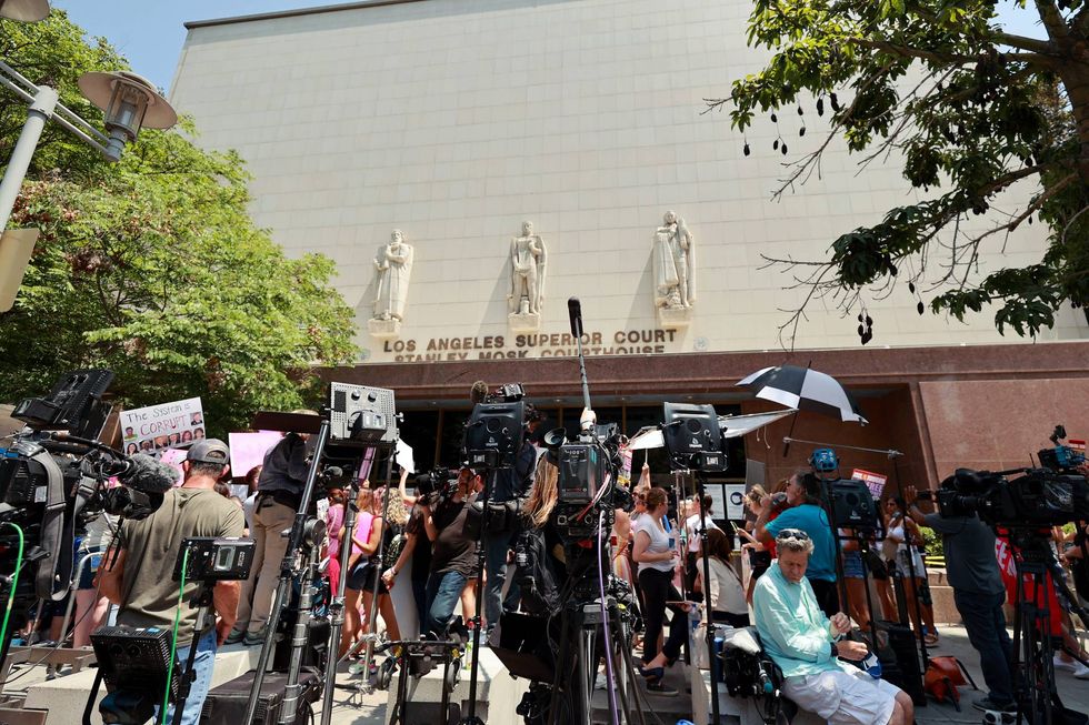 Press at a #FreeBritney Rally at the Stanley Mosk Courthouse in Los Angeles.