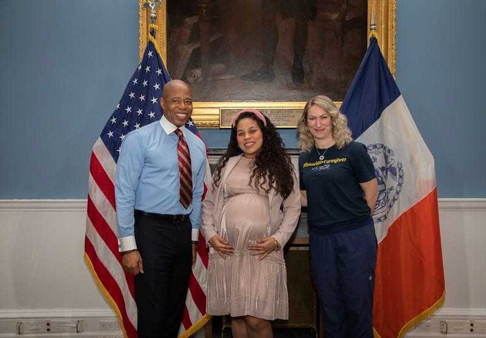 Press conference for an NYC gender-related announcement on Jan. 25, 2024.