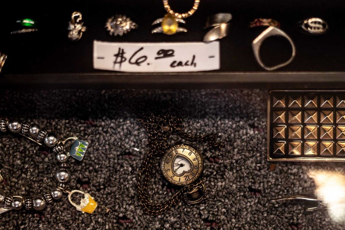 Pretty Heart Locket on Display Shelf Thrift Store