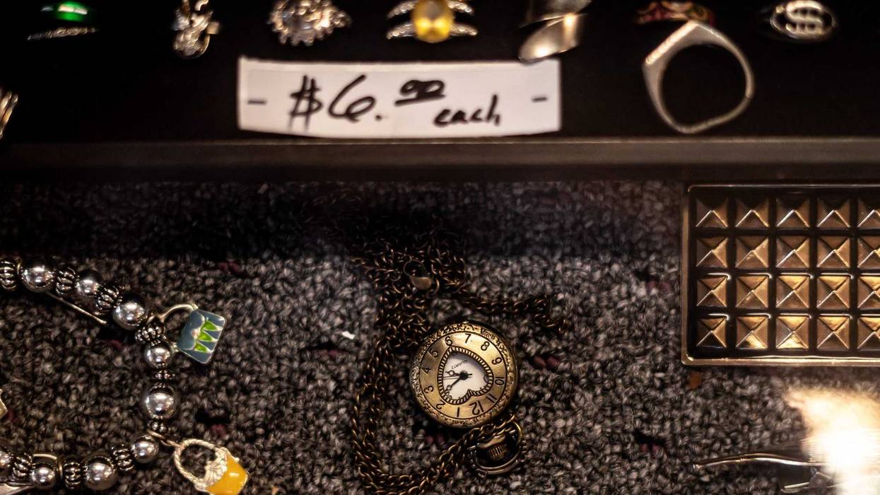 Pretty Heart Locket on Display Shelf Thrift Store