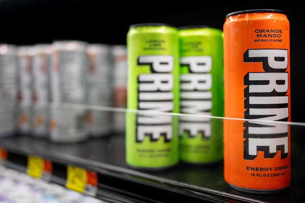 PRIME energy drinks are displayed for sale on shelves at a Walmart Supercenter on July 10, 2023 in Austin, Texas. U.S. Senate Majority Leader Charles Schumer (D-NY) has called on the Food and Drug Administration to investigate Youtube stars Logan Paul and KSI
